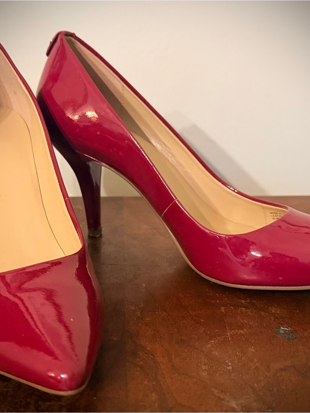 Michael Kors Flex Patent Heels Scarlet Red / Burgundy 7.5